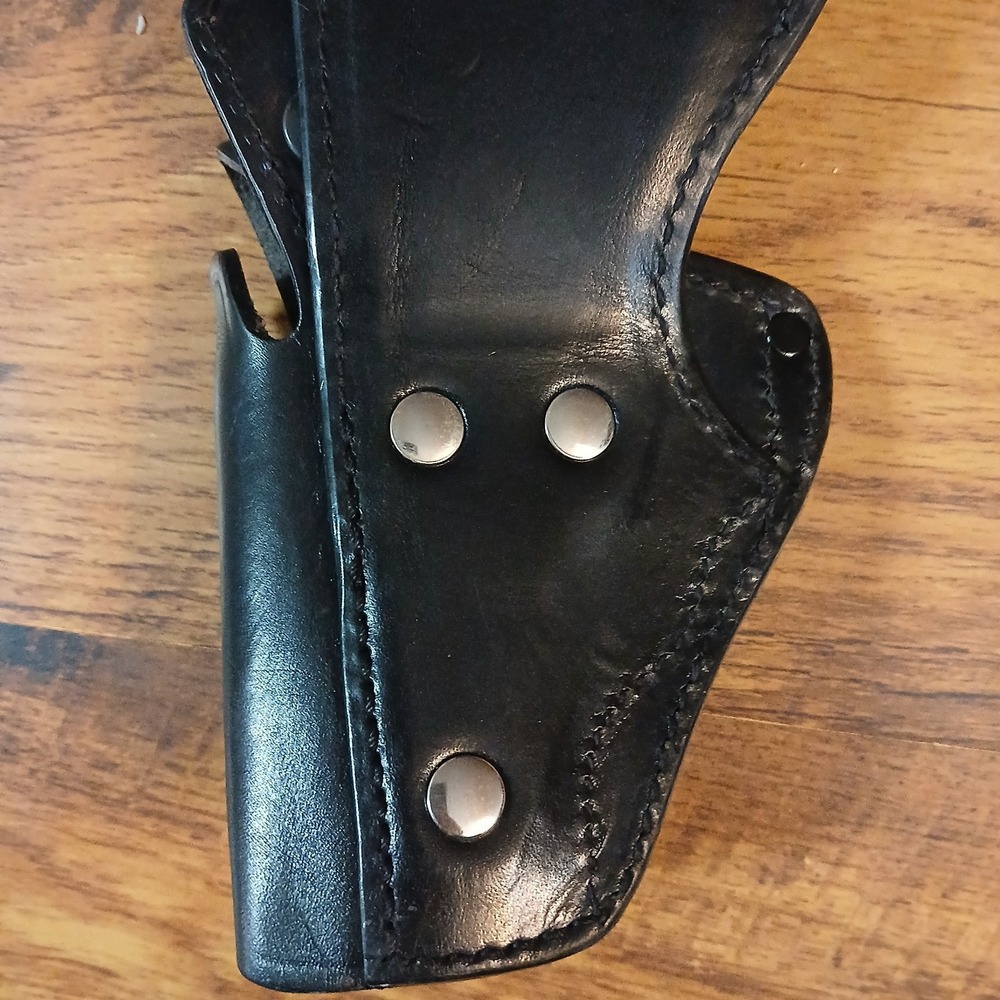 Unbranded Ruger S/Six A/8 Black Leather Holster Handgun Revolver - Picture 10 of 10